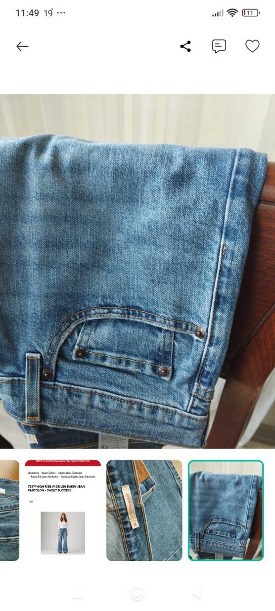 Levi's Mavi Denim Jean 30 — görsel 4/5