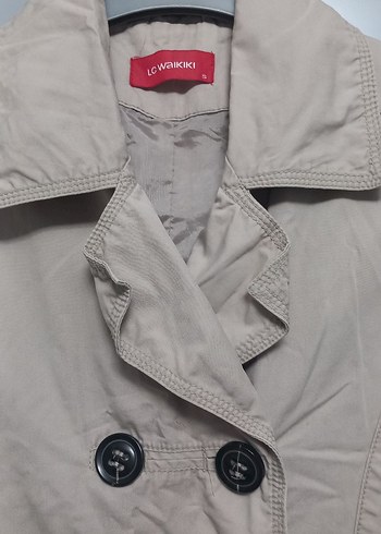 Bej Düğmeli Midi Kadın Trençkot - Görsel 2