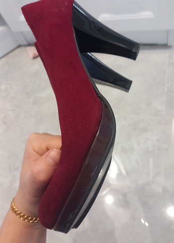 Bordo Platform Topuklu Kadın Stiletto - Görsel 5