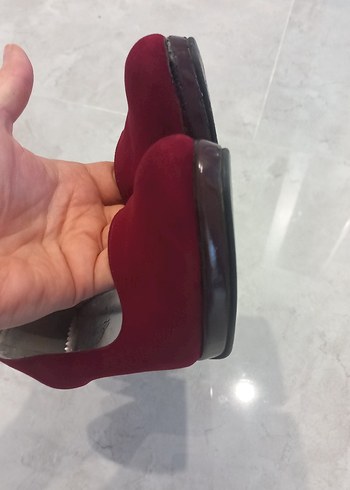 Bordo Platform Topuklu Kadın Stiletto - Görsel 3