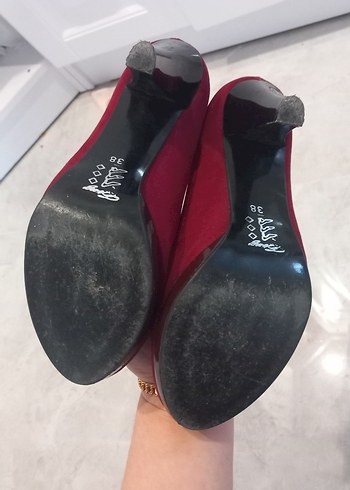 Bordo Platform Topuklu Kadın Stiletto - Görsel 6