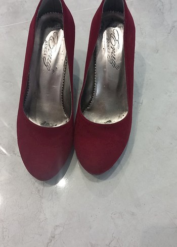 Bordo Platform Topuklu Kadın Stiletto - Görsel 2