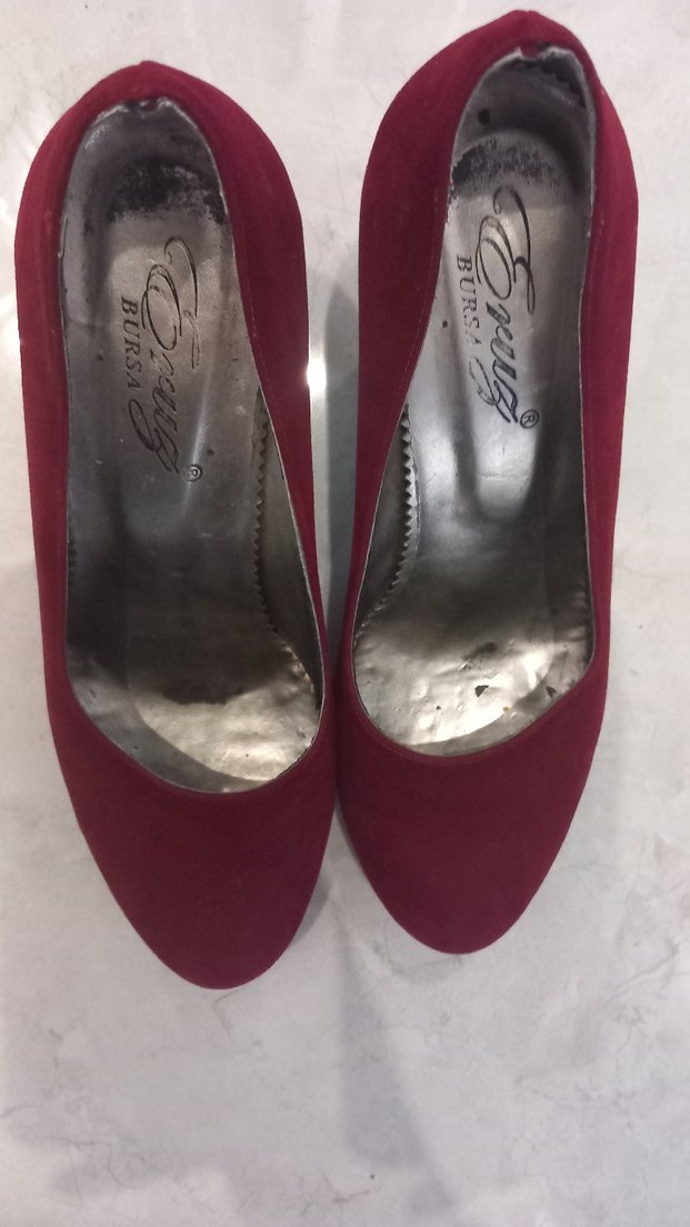Bordo Platform Topuklu Kadın Stiletto - Görsel 4