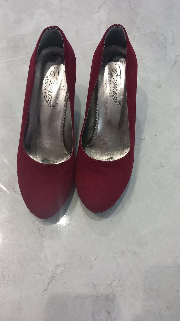 Bordo Platform Topuklu Kadın Stiletto - Görsel 2