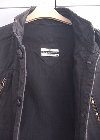 Düğmeli Siyah keten Ceket - Görsel 3