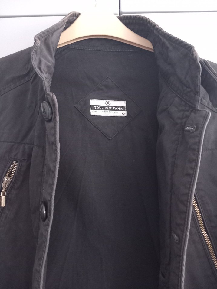 Düğmeli Siyah keten Ceket - Görsel 3