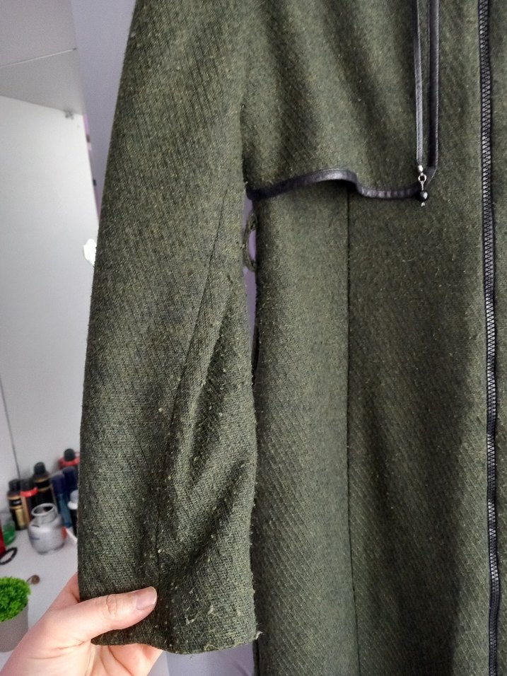 Kadın Uzun Fermuarlı Haki Kaban - Görsel 3