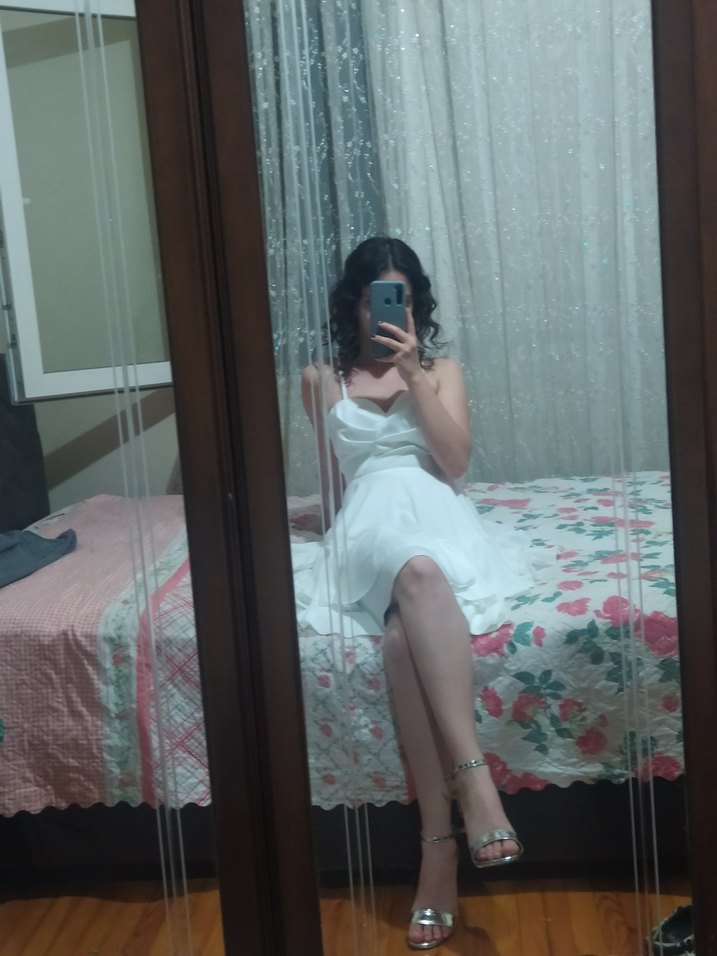 Mini Beyaz Düğün Elbisesi - Görsel 3