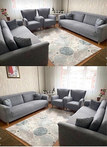 Gri koltuk örtüsü takımı