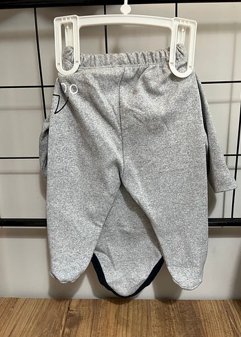 Uzun Kollu Gri Baskılı Bebek Body - Görsel 2