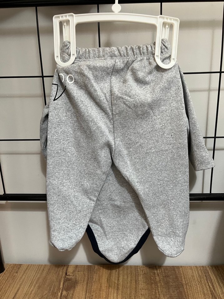 Uzun Kollu Gri Baskılı Bebek Body - Görsel 2