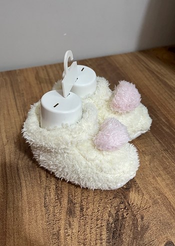 Kız Çocuk Beyaz Peluş Ev Terliği - Görsel 2