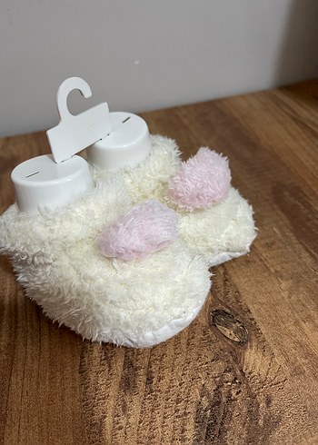 Kız Çocuk Beyaz Peluş Ev Terliği - Görsel 3