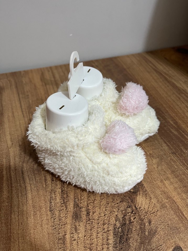 Kız Çocuk Beyaz Peluş Ev Terliği - Görsel 2