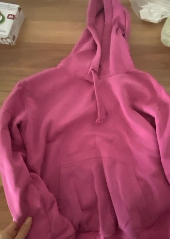 Pembe Kapüşonlu Kadın Sweatshirt