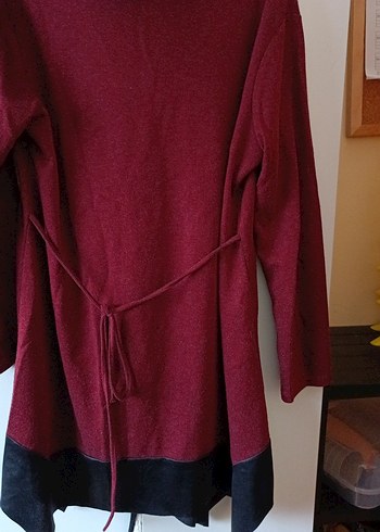 Bordo Uzun Kollu Hamile Tunik - Görsel 4