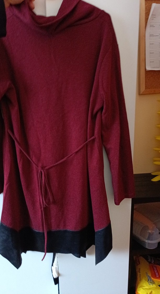 Bordo Uzun Kollu Hamile Tunik - Görsel 3