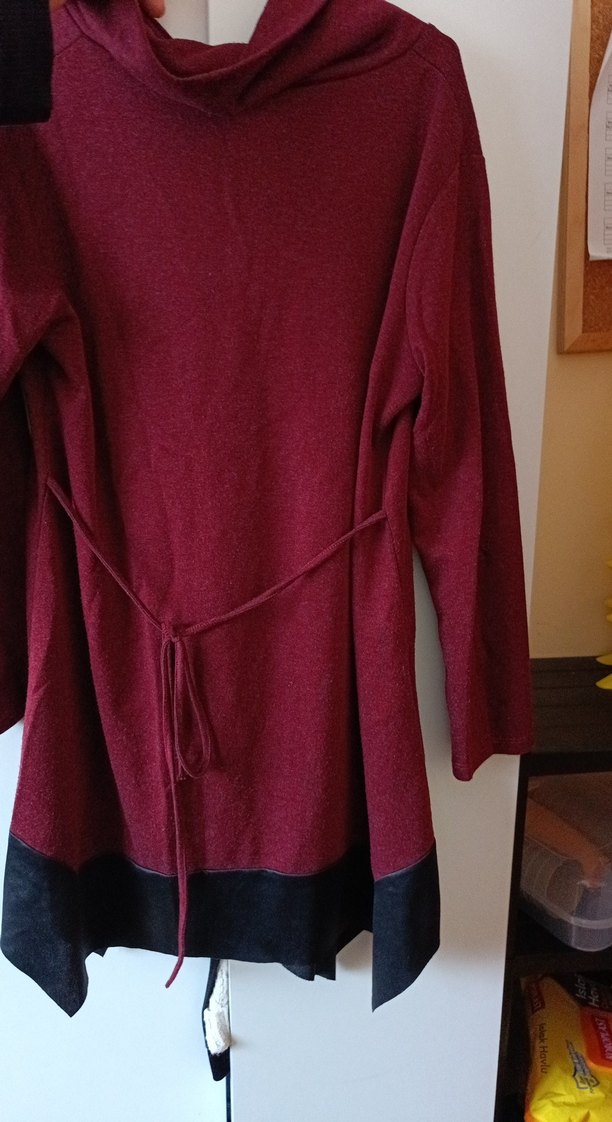 Bordo Uzun Kollu Hamile Tunik - Görsel 4