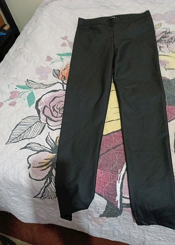 Siyah Kadın Elastik Kemerli deriTayt - Görsel 6