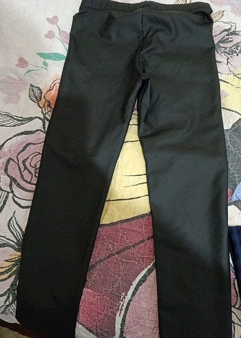 Siyah Kadın Elastik Kemerli deriTayt - Görsel 2