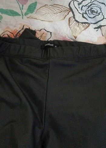 Siyah Kadın Elastik Kemerli deriTayt - Görsel 3