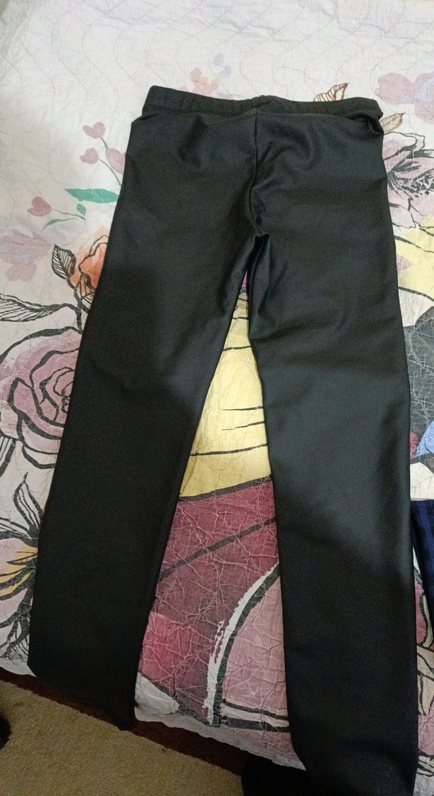 Siyah Kadın Elastik Kemerli deriTayt - Görsel 2