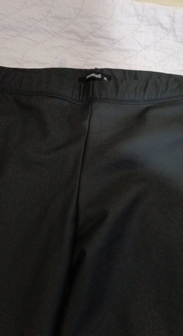 Siyah Kadın Elastik Kemerli deriTayt - Görsel 5