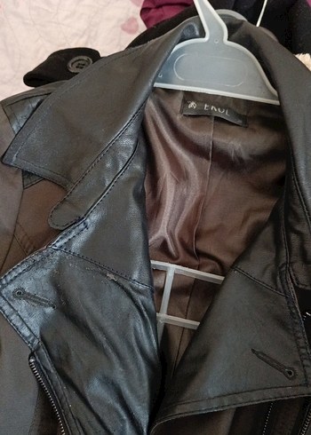 Bej Deri Fermuarlı Midi Kadın Trençkot - Görsel 9