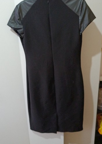 Kısa Kollu Siyah Midi Elbise - Görsel 4