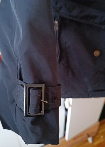 Kadın lacivert Midi Trençkot Kemerli - Görsel 8