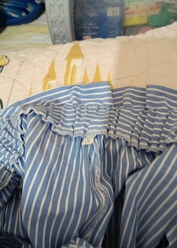 Mavi Çizgili Kadın Pamuk Pantolon - Görsel 6