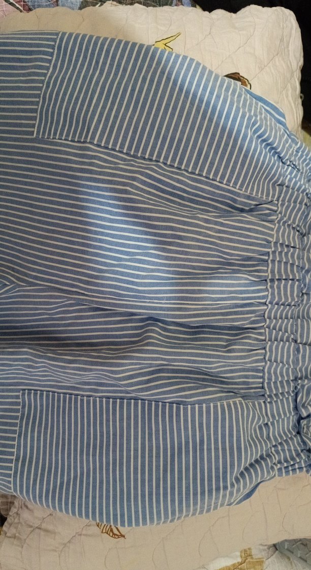 Mavi Çizgili Kadın Pamuk Pantolon - Görsel 2