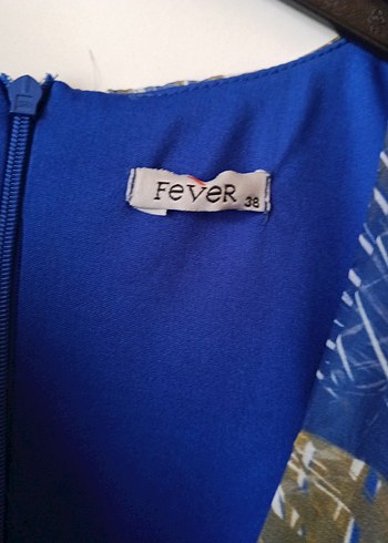 Mavi Drapeli Uzun Askısız Kadın Elbise - Görsel 2