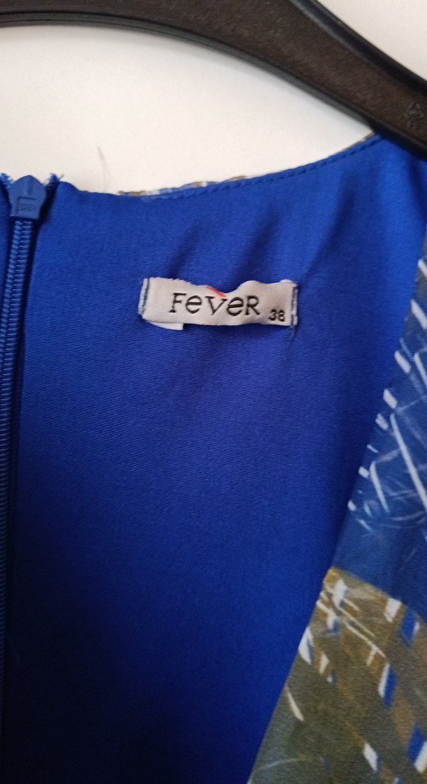 Mavi Drapeli Uzun Askısız Kadın Elbise - Görsel 2