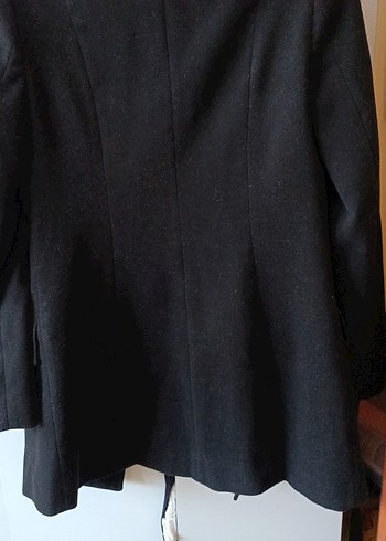 Çift Düğmeli Siyah Kadın Kaban - Görsel 7