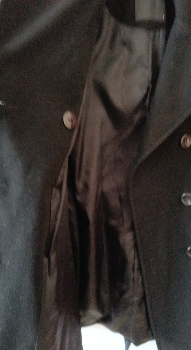 Çift Düğmeli Siyah Kadın Kaban - Görsel 4