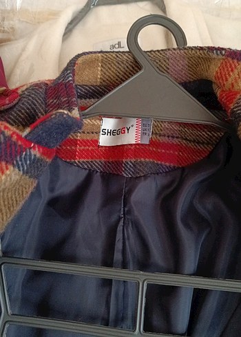 Düğmeli Çok Renkli Midi Yün Kadın Kaban - Görsel 3