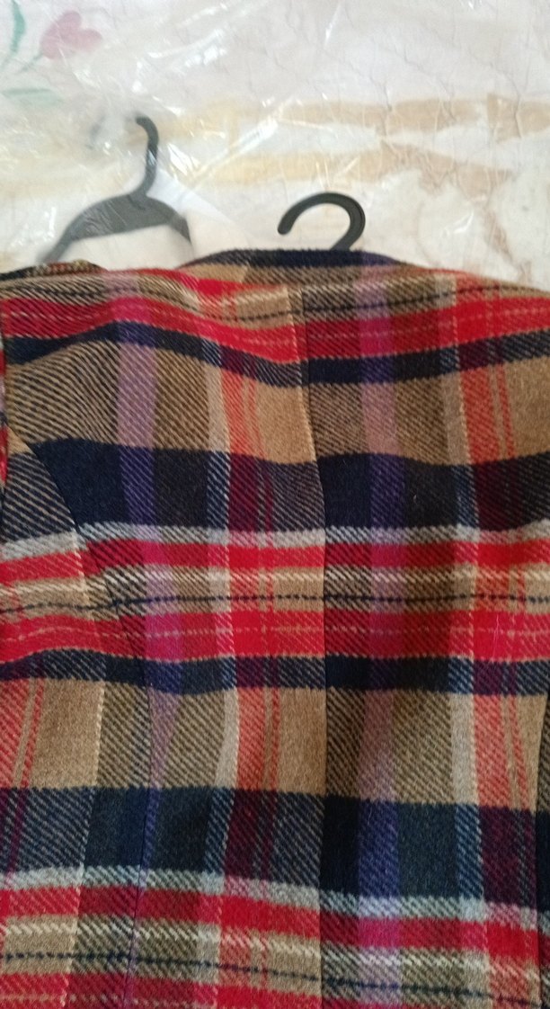 Düğmeli Çok Renkli Midi Yün Kadın Kaban - Görsel 5