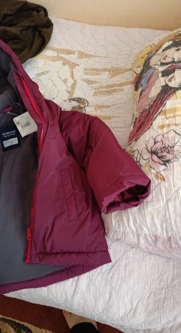 Bordo Kapüşonlu Kadın Çocuk Kışlık Mont beden 7 yaş - Görsel 5