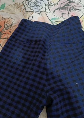 Kadın Mavi Pilili Regular Fit Kumaş Pantolon - Görsel 8