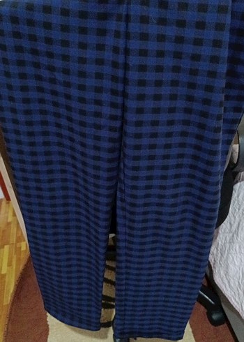 Kadın Mavi Pilili Regular Fit Kumaş Pantolon - Görsel 5