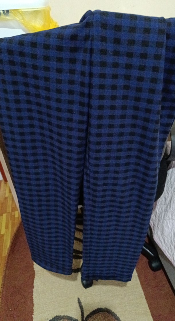 Kadın Mavi Pilili Regular Fit Kumaş Pantolon - Görsel 5