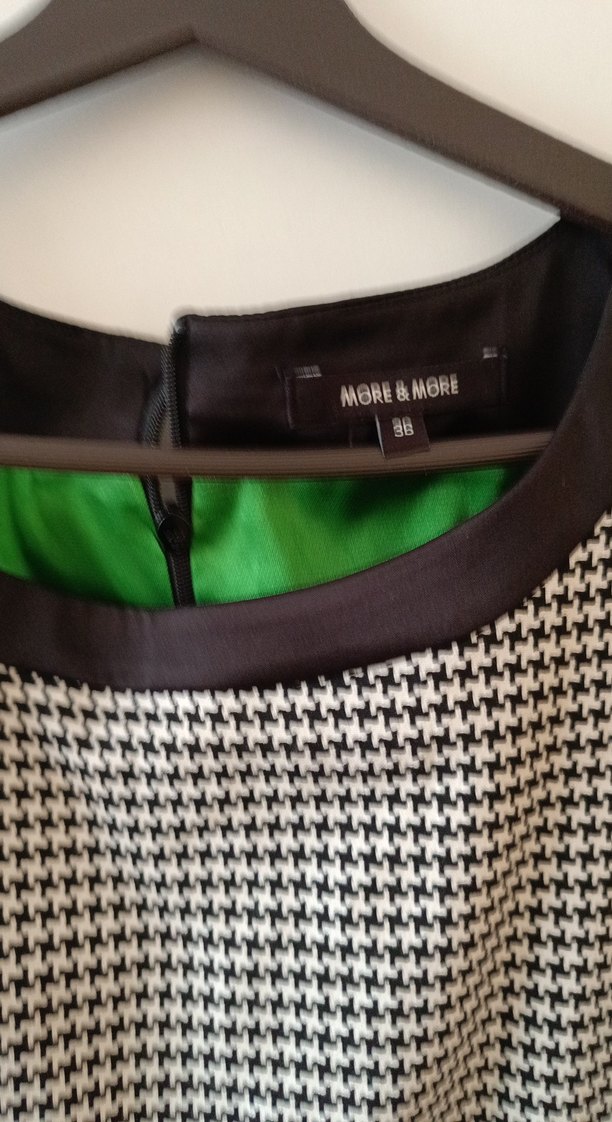 Gri Kareli Midi Kolsuz Elbise - Görsel 3