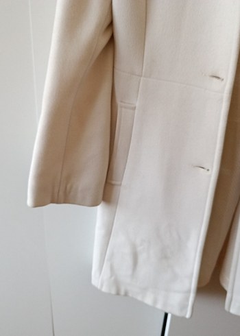 Beyaz Düğmeli Midi Kaban - Görsel 5