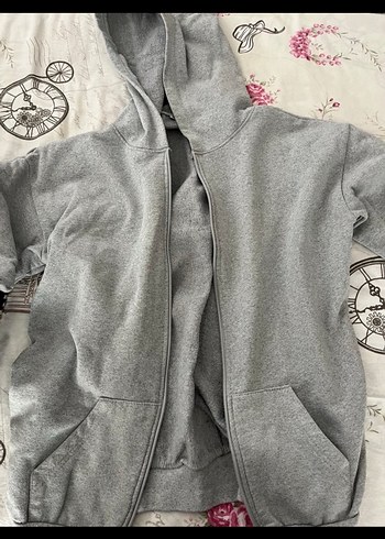 Gri Fermuarlı Erkek Polar Sweatshirt - Görsel 2