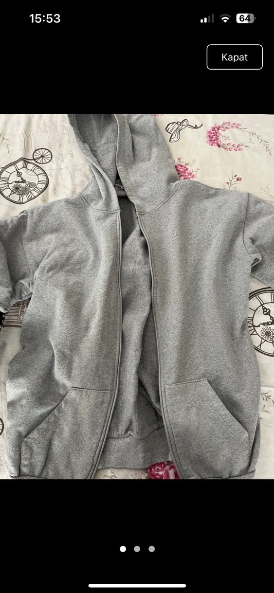 Gri Fermuarlı Erkek Polar Sweatshirt - Görsel 2