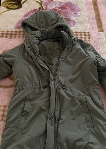 Kapüşonlu Kürklü Kadın Kışlık Mont - Görsel 2