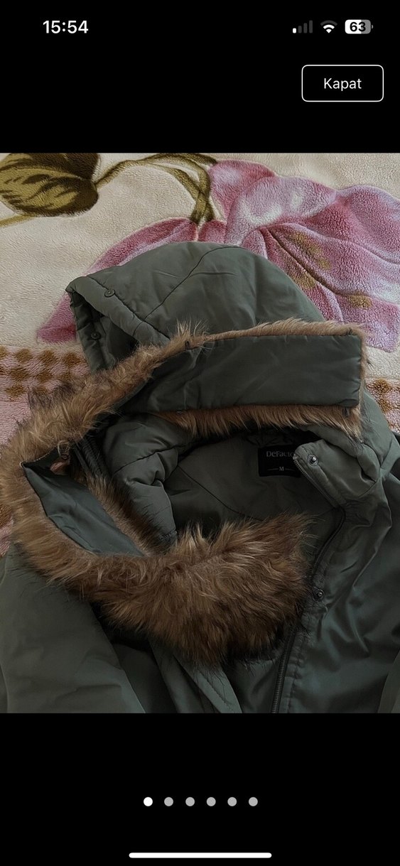 Kapüşonlu Kürklü Kadın Kışlık Mont - Görsel 4