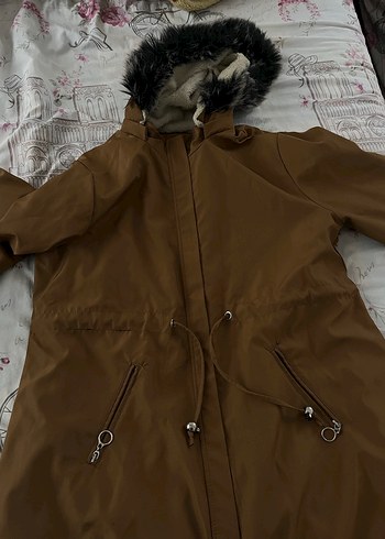 Kahverengi Kürklü Kadın Kışlık Ceket - Görsel 3