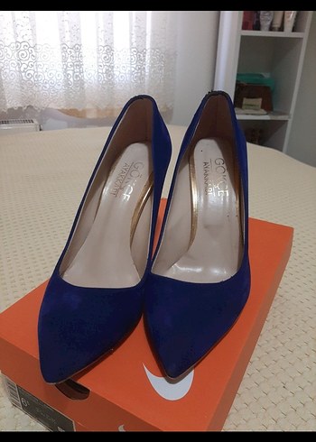 Lacivert Süet Stiletto Kadın Ayakkabı